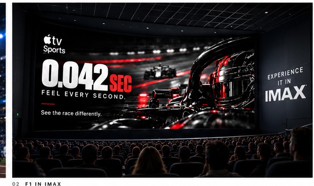 Formula 1 creative shown in an IMAX theater