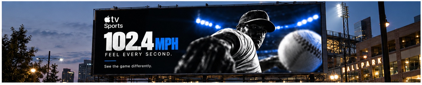 Large format Apple TV Sports billboard