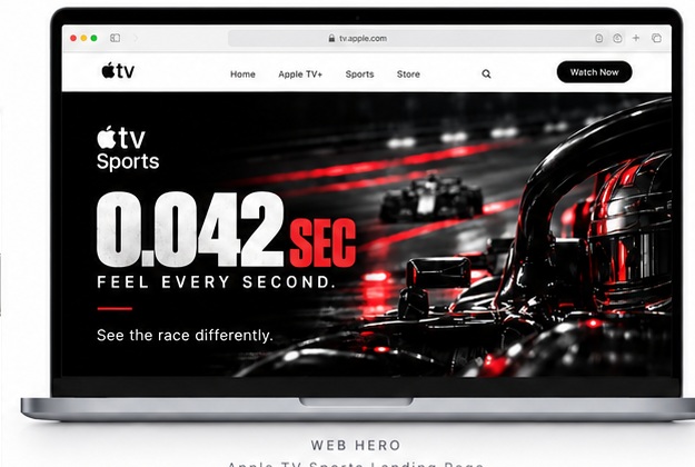 Apple TV Sports campaign on a web landing page
